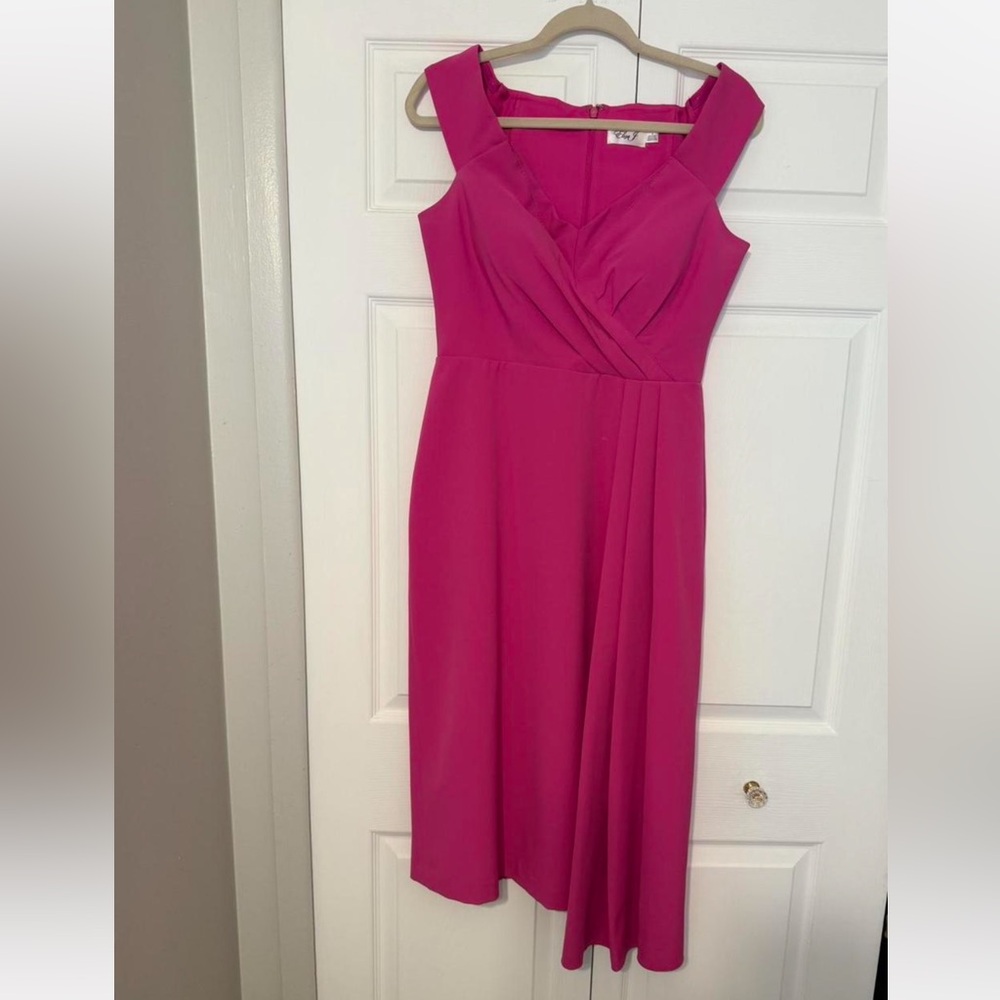Eliza J Fuchsia Sleeveless Midi Dress